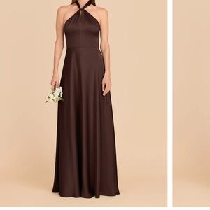 Monica Matte Satin Dress Espresso